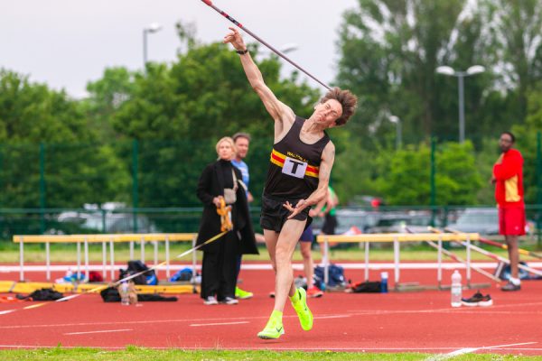 Man with a javelin about to throw