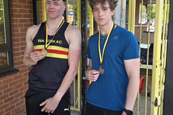 Two men with medals